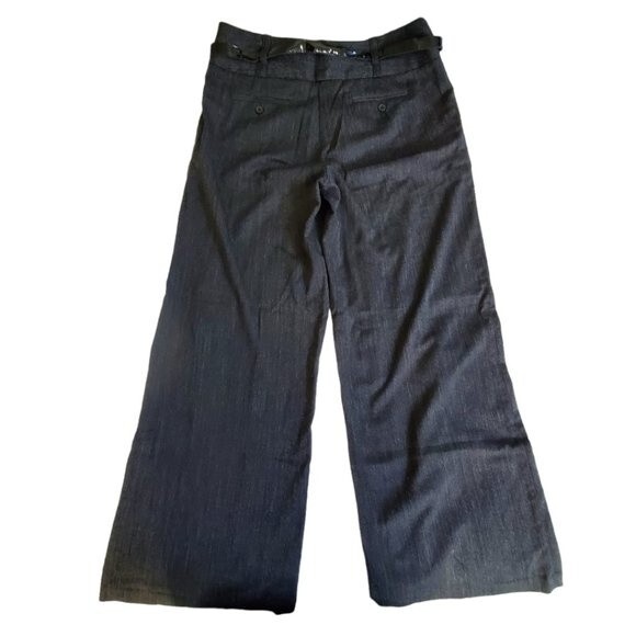 Kenar black wide leg dress pants with belt sz 8 - Picture 2 of 11